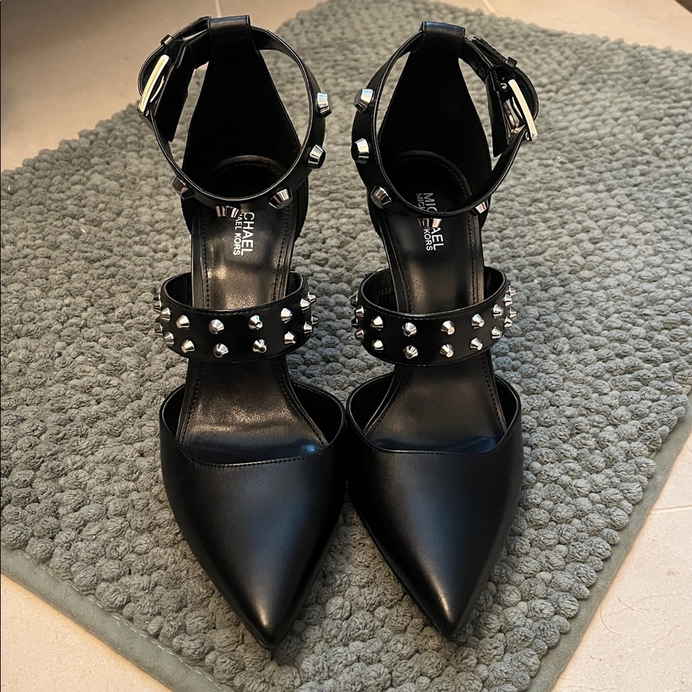 Never worn Gorgeous Michael Kors Black Heels with Silver Studs